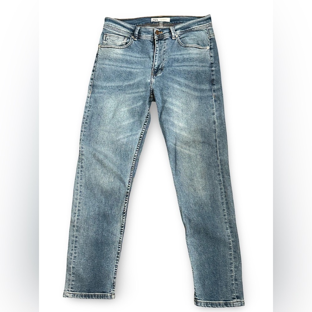 Zara Men's Straight “90s Loose” Trend Blue Jeans 31w